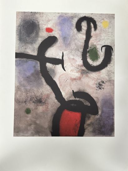 null Un lot comprenant cartes, affiches, lithographie, aquarelle d'après Chagall,...