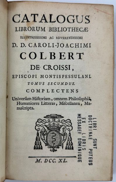 null 1740 COLBERT DE CROISSI D,D CAROLUS- JOACHIM.EPISCOPUS MONTISPESSULANUM (EVEQUE...