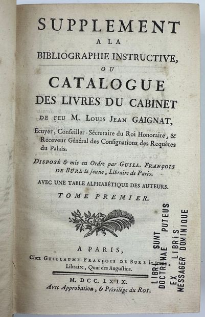 null 1769 GAIGNAT LOUIS JEAN (ECUYER RECEVEUR GENERAL DES CONSIGNATIONS DES REQUETES...