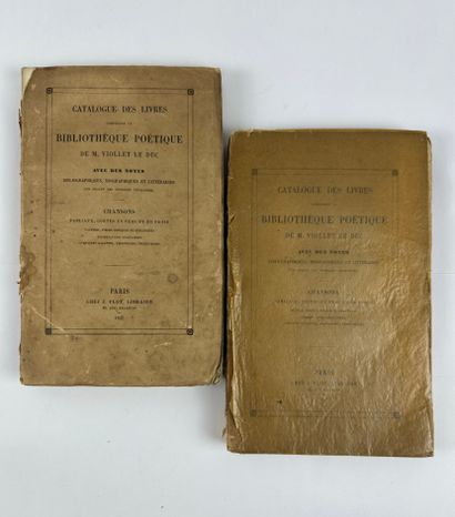 null 1847 VIOLLET LE DUC CATALOGUE DES LIVRES COMPOSANT LA BIBLIOTHEQUE DE M. VIOLLET...