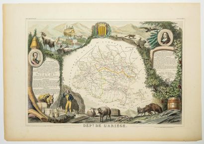 null «Département de L’ARIÈGE.» Atlas National illustré de Levasseur. Édité par Lemercier...