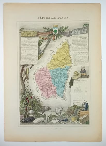 null «Département de L’ARDÈCHE» Atlas National illustré, 1854. Géographie de V. Levasseur...