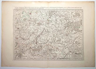 null AISNE. Carte de 1717: «L’Élection de SAINT QUENTIN, partie de celle de PÉRONNE...