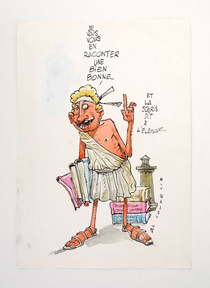 null AL COUTELIS
Humorous illustration
India ink and watercolour signed lower right
31...