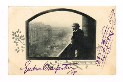 null MUSIQUE - Gustave CHARPENTIER(1860-1956, compositeur) / Carte postale signée...