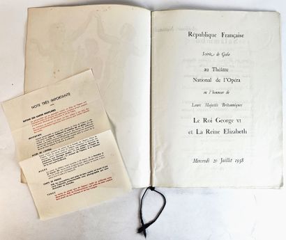 null Visite du Roi GEORGE VI à Paris 1938 / Ensemble d’invitations officielles et...