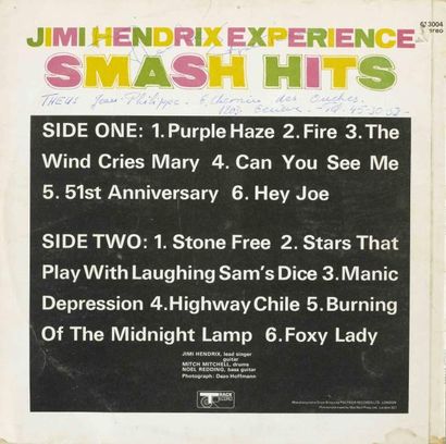 JIMI HENDRIX EXPERIENCE Smash Hits Label : Track 613004 Pressage : U.K 1968 Sign...