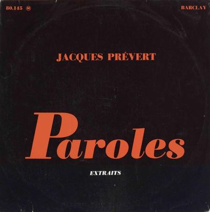 null 33 T LP JACQUES PREVERT Paroles + Livre Label: Barclay 80.145 Format: LP Pressage:...