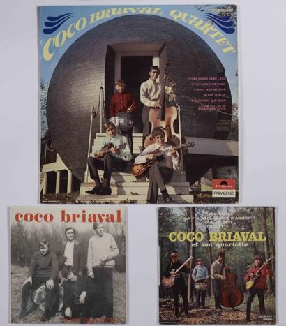 null Lot de 3 vinyles «Jazz Manouche» 1 LP + 2 EP de COCO BRIAVAL 1 Sign on back...