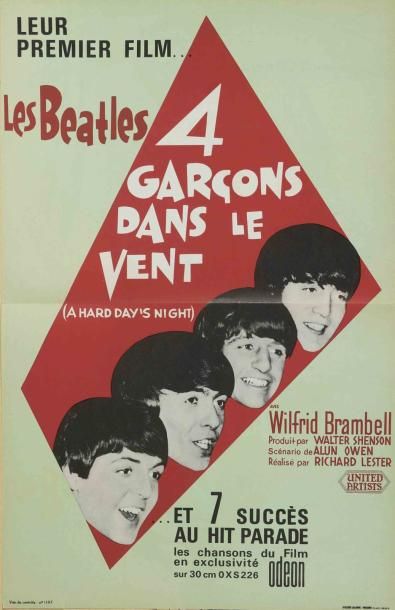 null Affiche originale Française THE BEATLES 4 Garçons dans le vent Format 40 x 60...