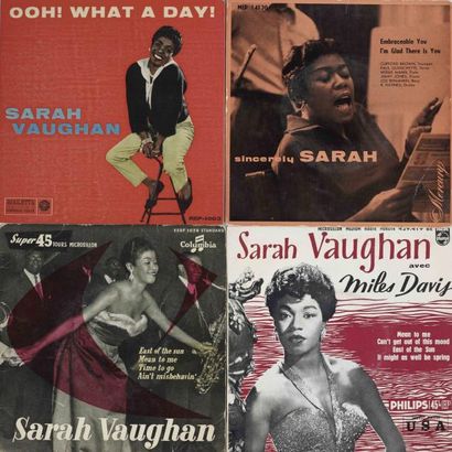 null 4 Vinyles 45 Tours SP + EP de Pochettes Françaisess de SARAH VAUGHAN 4 Vinyls...