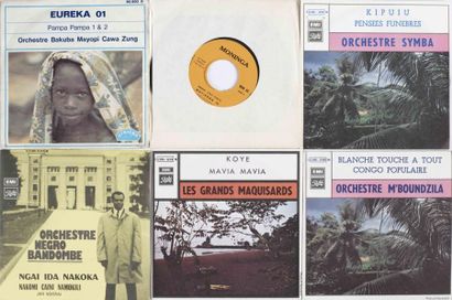 null Collection Vinyles 45 Tours de Pochettes Françaises de groupe Africains Vinyl...