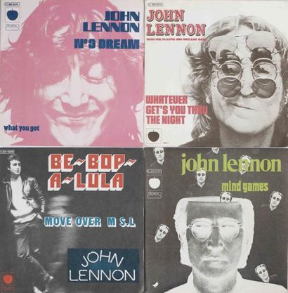 JOHN LENNON Lot de Quatre 45 T Lot of 4 singles PS Made in France Whatever gets you...