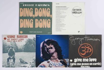 GEORGE HARRISON Lot de Cinq 45 T lot of 5 singles PS Made in France Give me love...
