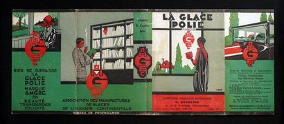 HERGÉ La glace polie Rare liseuse éditée vers 1928 au nom de la librairie Everling....