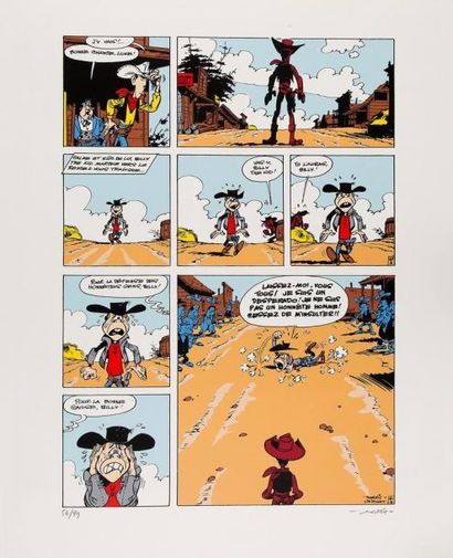 MORRIS Billy the Kid: le duel Rare sérigraphie numérotée et signée à 99 exemplaires...