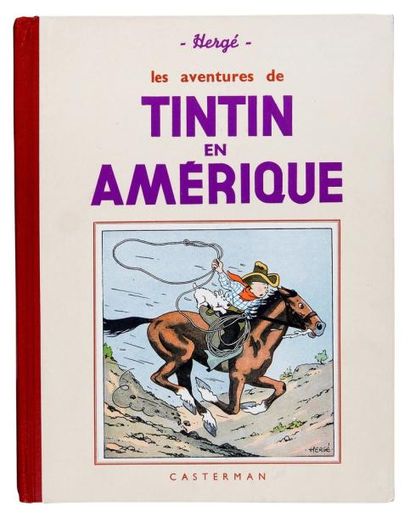 HERGÉ Tintin en Amérique 4e plat A14bis (1941), petite image collée, pages de garde...