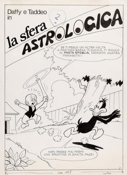 null DAFFY DUCK Couverture d'un récit publié en Italie intitulé La sfera Astrologica....
