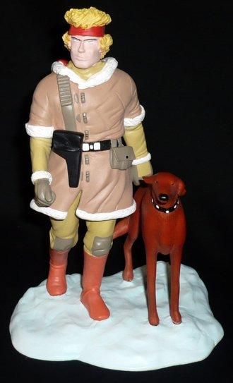 GINE Neige et son chien Trace Figurine éditée par Decotoys, tirage limité à 200 exemplaires...
