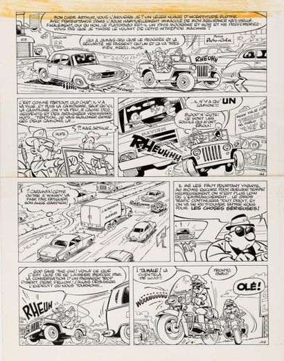 GREG ACHILLE Talon Le trésor de Virgule Planche n° 16 de l'album Encre de Chine 40...