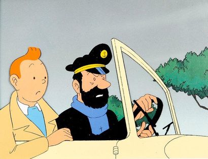 HERGÉ Tintin Studio Ellipse 1991 Cellulo utilisé dans le cadre du dessin animé les...