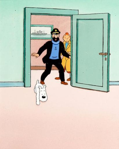 HERGÉ Tintin Studio Ellipse 1991 Cellulo utilisé dans le cadre du dessin animé le...