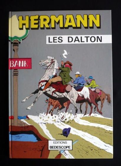 HERMANN Dédicace ancienne travaillée dans l'album Les Dalton en édition originale...