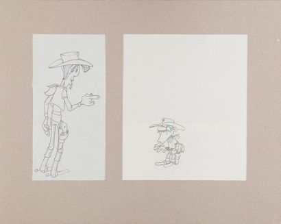 MORRIS Travail de studio pour le dessin animé Crayonné sur calque 32 x 47 cm
