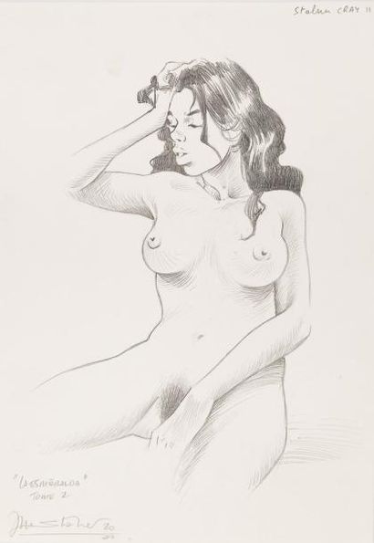 STALNER Jean Marc Illustration représentant une femme dans une pose lascive Travail...