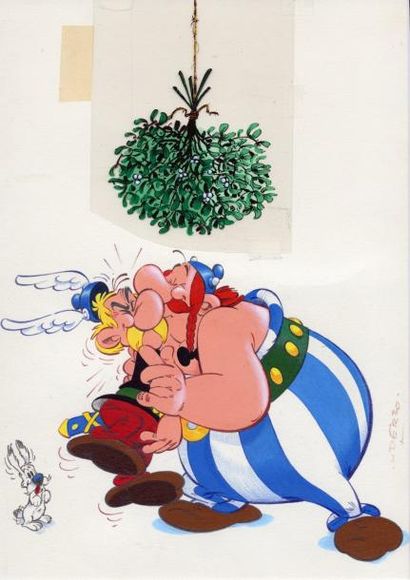 UDERZO ALBERT Astérix & Obélix Illustration aux encres de couleur réalisée par les...