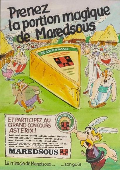 UDERZO ALBERT Travail publicitaire de studio pour une réclame pour le fromage Maredsous...