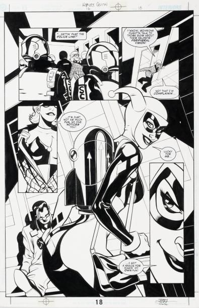 DODSON Terry Planche 18 de Harley Quinn n° 16 publiée par DC Comics en 2001 Encre...