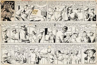 GODWIN Frank Rusty Riley Strip americain publié dans les années 50 Encre de Chine...