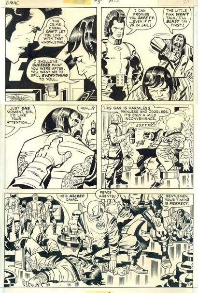 KIRBY Jack Omac Planche originale n° 19 publiée en 1975 dans Omac n° 5 Encré par...