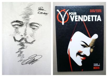 LLOYD David Rare dédicace dans l'album V pour Vendetta en édition originale sur scénario...