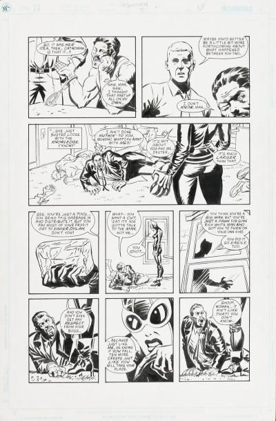 RADER Brad Planche 19 de Catwoman n° 5 publiée chez DC Comics en 2002 Encre de Chine...