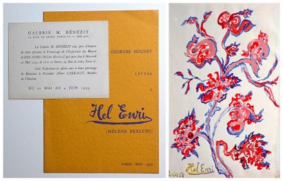 ENRI (Hel) Hélène Berlewi Gouache sur papier (Ft 16 x 24) signée et datée Paris 58....