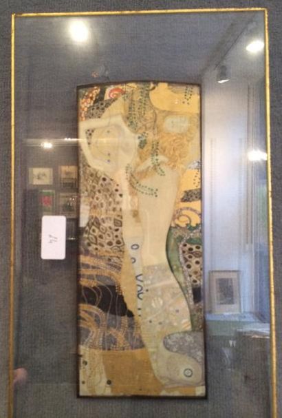 KLIMT Gustav Reproduction d'une oeuvre de Klimt (Ft 11 x 27,5) présentée en sousverre...