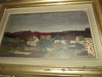 Roland Crulot Paysage Toile Signée en bas à gauche 16 x 26 cm