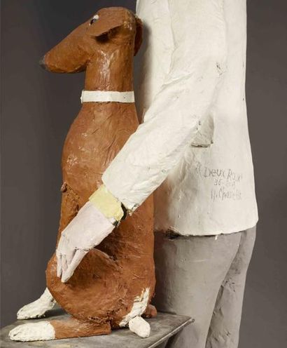 Jean-Jules CHASSEPOT "Deux roux ", 2003 Sculpture en papier mâché signé, titrée et...