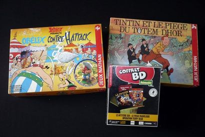 DIVERS Ensemble de deux jeux de société (Tintin et le piège du Totem Dhor et Obélix...