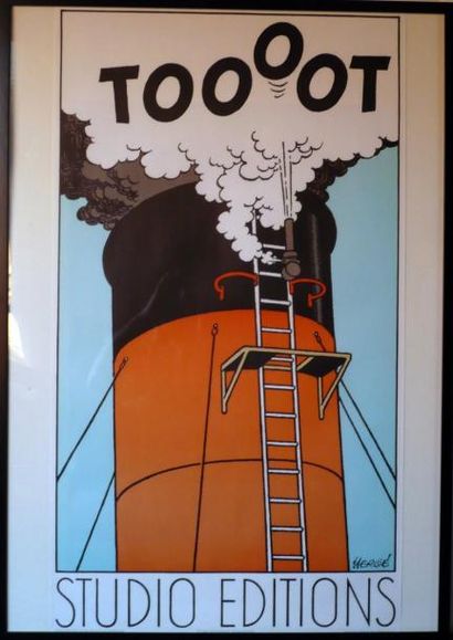 HERGÉ Tintin Affiche TOOOOT éditée par Studio Éditions (1980) Tirage limité à 1000...