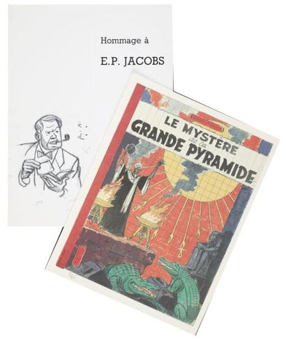 JACOBS Hommage à EP Jacobs Encart comprenant une illustration numérotée à 200 exemplaires...