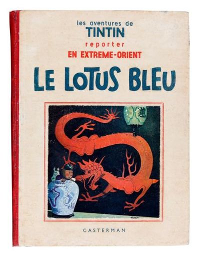 HERGÉ Tintin - Le lotus bleu Édition originale 4e plat blanc (1936), petite image...