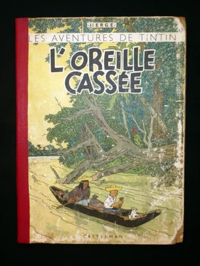 HERGÉ Tintin - L'oreille Cassée 4e plat A 23 bis (1945) État moyen (dos refait, manque...