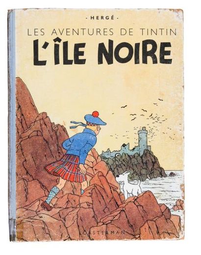 HERGÉ Tintin - L'île noire 4e plat A23bis (1944) Cahier en très bel état (garde fendu,...