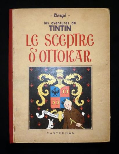 HERGÉ Tintin - Le Sceptre d'Ottokar 4e plat A 17 (1941) Petite image collée Bel exemplaire...