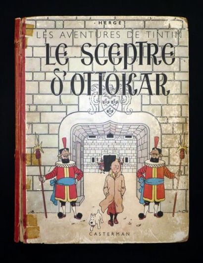HERGÉ Tintin - Le Sceptre d'Ottokar 4e plat A 18 (1942), grande image Pages de garde...