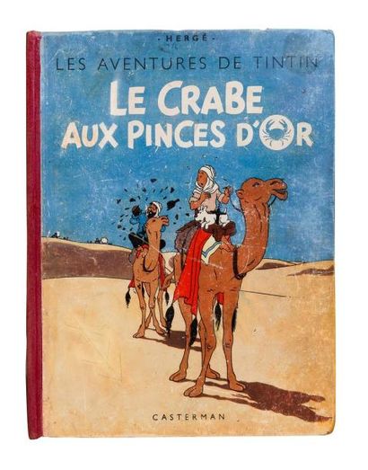 HERGÉ Tintin - Le crabe aux pinces d'Or 4e plat A18 (1942) Page de garde bleu foncé...