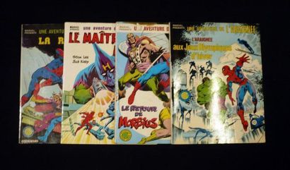 null SUPER HÉROS Marvel 3 volumes des aventures de l'Araignée et 2 des 4 Fantastiques...